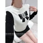 Chanel Super Cute ©️©️ Vintage Vintage Series 🎀 Bow Jacquard Logo Cashmere Pullover - Imported Cashmere 🦙 - Image 8