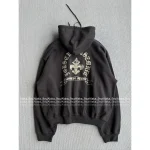 CHROME HEARTS 2025 Fall/Winter Collection 🩶 Brushed Cotton Zip-Front Sanskrit Print Logo Hooded Jacket for Women - Image 4