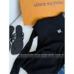 Louis Vuitton 2025 Early Fall/Winter Collection 🔍 Embroidered Logo Mock Neck Black Slim-Fit Wool Knit Base Layer for Women - Slimming & Elegant - Image 14