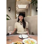 Chanel 2025 Fall/Winter CoCo Neige Ski Collection ❄️ Colorblock Crochet Peter Pan Collar Crystal Bow Embellishment Cashmere Short Sleeve - Image 14