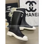 Chanel Barbie Princess Boots~ 2025N Hot Drop New Colorway Color-Block Logo Rain Boots Imported Original Mold Special Waterproof Material - Image 3