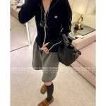 Chanel Two Colors Keeper Piece / Dust Bag Included 2025N CoCo Neige ❄️ Ski Series Fall/Winter New Zip-Front Embroidered Wool Knit Cardigan - Image 17