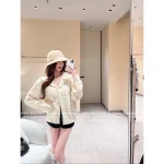 Dior 2025 Fall/Winter Collection ⭐️ Nautical Lapel Jacquard Letter Logo White Wool Knit Cardigan - Image 3