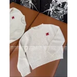 Celine 2025 Early Fall/Winter Collection ♥️ Brooch Logo Round Neck Wool Knit Pullover for Women - Image 7