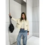 Prada 2025 Early Fall/Winter Collection ▶️ Lapel Classic Badge Logo Pocket Quilted Puffer Coat for Women - Image 7