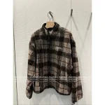 miumiu 2025 Early Fall/Winter Collection 🩶 Color-Block Plaid Fleece Zip-Up Furry Jacket Oversized Fit - Image 4