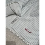 Chanel 25/26 Spring Collection 🆕 Runway Style Vertical Stripe Embroidery Metal Chain ⛓️ Blouse for Women - Image 2