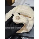 Chanel 2025 Fall/Winter Ski Collection 🤍 Chunky Knit Pineapple Stitch Ushanka Hat - Cashmere/Silk Blend - Image 7