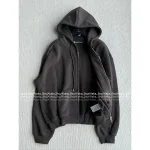 CHROME HEARTS 2025 Fall/Winter Collection 🩶 Brushed Cotton Zip-Front Sanskrit Print Logo Hooded Jacket for Women - Image 3