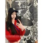 Celine Must-Have for Christmas & New Year ♥️ ©️ 2025 Fall/Winter Collection Brooch Logo Red Cashmere Knit Cardigan - Image 13