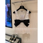 Chanel 2025 Runway Collection 🤍 3D Handmade Butterfly Artisan Pleated Low-Cut Sleeveless Silk Camisole for Women