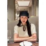 Chanel 2025 Fall/Winter CoCo Neige Ski Collection ❄️ Colorblock Crochet Peter Pan Collar Crystal Bow Embellishment Cashmere Short Sleeve - Image 13