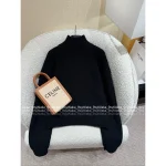 Celine 2025 Early Fall/Winter Collection 🔍 Minimalist Embroidered Logo Zip-Front Wool Knit Cardigan for Women - Image 5
