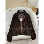 RALPH LAUREN 2025 Early Fall/Winter Collection 🐻 Corduroy Embroidered Logo Mock Neck Zip-Front Jacket for Women - Image 5