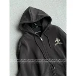 CHROME HEARTS 2025 Fall/Winter Collection 🩶 Brushed Cotton Zip-Front Sanskrit Print Logo Hooded Jacket for Women - Image 2