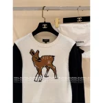 Chanel 2025 Fall/Winter Ski Collection 🦌 Colorblock Reindeer 🫎 Pattern Round Neck Cashmere/Wool Blend Pullover Sweater - Image 8