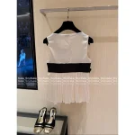 Chanel 2025 Runway Collection 🤍 3D Handmade Butterfly Artisan Pleated Low-Cut Sleeveless Silk Camisole for Women - Image 10