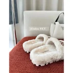 miumiu 2024 Fall/Winter Collection 🐑 Genuine Leather Letter Logo Wool Slippers for Women - Imported Australian Wool Fabric ~ Super Comfortable - Image 8