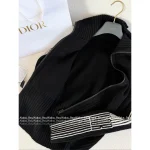 Dior "Slimming Silhouette Style" 🖤 D+ 2025 Fall/Winter Collection Slim-Fit Stand-Collar Zip-Front Cashmere Knit Cardigan - Image 6