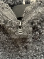 ACNE STUDIOS 2025 Fall/Winter Collection 🩶 Gray Stand-Collar Curly Fleece Zip-Up Jacket - Unisex Oversized Fit - Image 9