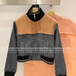 miumiu 2025 Early Fall/Winter Collection 🩶 Colorblock Hot Crop Wool Blend Jacket for Women