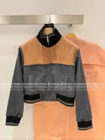 miumiu 2025 Early Fall/Winter Collection 🩶 Colorblock Hot Crop Wool Blend Jacket for Women