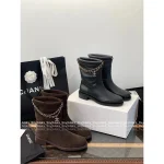 Chanel 2025 Fall/Winter Collection 👢 Lucky Four-Leaf Clover Metal Chain ⛓️ Pendant Ankle Boots for Women - Image 19