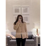 Chanel 2025 Fall/Winter Collection 🐑 Imported Shearling Gem Button Stand-Collar Faux Fur Coat / Vest for Women - Image 15