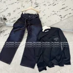 ACNE STUDIOS 2025 Fall/Winter Collection 🍂 Ombré Dye Enzyme Wash High-Waist Slimming Belt Jeans 👖 Wide-Leg Pants