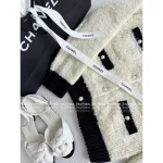 Chanel 2025 Fall/Winter Collection 🐼 Black-White Panda Colorblock Imported Wool Gem Button Round Neck Knit Cardigan ~ Super Comfortable! - Image 7