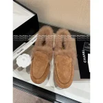 Chanel 2025 Fall/Winter CoCo Neige Ski Collection 🦙 New Season Imported Australian Long-Haired Wool Loafers for Women - Image 8