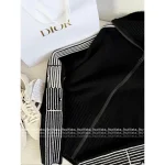Dior "Slimming Silhouette Style" 🖤 D+ 2025 Fall/Winter Collection Slim-Fit Stand-Collar Zip-Front Cashmere Knit Cardigan - Image 5