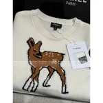 Chanel 2025 Fall/Winter Ski Collection 🦌 Colorblock Reindeer 🫎 Pattern Round Neck Cashmere/Wool Blend Pullover Sweater - Image 6
