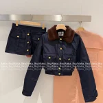 miumiu 2025 Early Fall/Winter Collection 💙 Fur-Trim Cropped "Hot Girl Set" Jacket / Bodycon Skirt