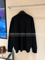Louis Vuitton 2025 Early Fall/Winter Collection 🖤 V-Neck Wool Badge Button Detail Pullover Sweater - Unisex Oversized Fit - Image 13