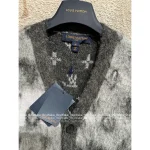 Louis Vuitton 2025 Autumn/Winter Collection 🆕 Printed V-Neck Color-Block Long-Staple Mohair & Wool 🦙 Blend Knit Cardigan - Image 4