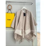 FENDI "Must-Have for Socialites & Celebrities" 🐑 Cashmere Fringe Shawl for Women Cashmere + Wool Blend Warm & Cozy