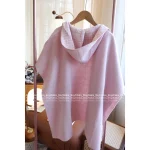 FENDI Winter Styling 🌸 FF 2025 Fall/Winter New Double-Faced Cashmere Sakura Pink Hooded Cape with Pockets - Image 9