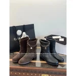 Chanel 2025 Fall/Winter Collection 👢 Lucky Four-Leaf Clover Metal Chain ⛓️ Pendant Ankle Boots for Women