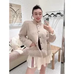 Chanel 2025 Fall/Winter Collection 🐑 Imported Shearling Gem Button Stand-Collar Faux Fur Coat / Vest for Women - Image 14