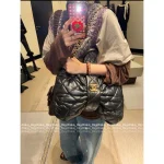 Chanel "Hot Drop 🎀" 2025 Bow & Metal Logo Chain Bag ⛓️ Stunning Jennie-Inspired Style in Imported Genuine Lambskin/Silk Velvet - Image 14