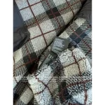miumiu 2025 Early Fall/Winter Collection 🩶 Color-Block Plaid Fleece Zip-Up Furry Jacket Oversized Fit - Image 14