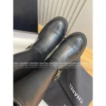 Chanel Vintage Vintage Series 🔍©️©️ Metal Button Embellished Embroidered Letter Logo Imported Calfskin Leather Ankle Boots for Women - Image 6