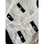 Chanel 2025 Fall/Winter Collection 🐼 Black-White Panda Colorblock Imported Wool Gem Button Round Neck Knit Cardigan ~ Super Comfortable! - Image 6