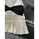 Chanel 2025 Runway Collection 🤍 3D Handmade Butterfly Artisan Pleated Low-Cut Sleeveless Silk Camisole for Women - Image 16