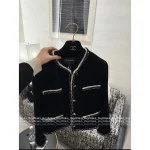 Chanel 2025 Fall/Winter Collection 🖤 Black-White Colorblock Tailored Woven Four-Pocket Corduroy Blazer - Image 5