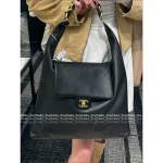 Chanel 2025 Fall/Winter Atelier Collection Runway Style 🖤 Chunky Chain Metal Logo Oversized Hippie Hobo Bag in Imported Matte Soft Calfskin - Image 13