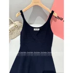 miumiu 2025 Early Fall/Winter Collection 🆕 Imported Merino Wool 🐑 Sleeveless Knit Dress for Women - Image 12