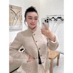 Chanel 2025 Fall/Winter Collection 🐑 Imported Shearling Gem Button Stand-Collar Faux Fur Coat / Vest for Women - Image 13