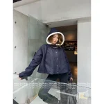 Loewe 2025 Early Fall/Winter Collection 🤠 Heavy Enzyme Wash Hooded Denim Quilted Faux Fur Jacket - Image 18
